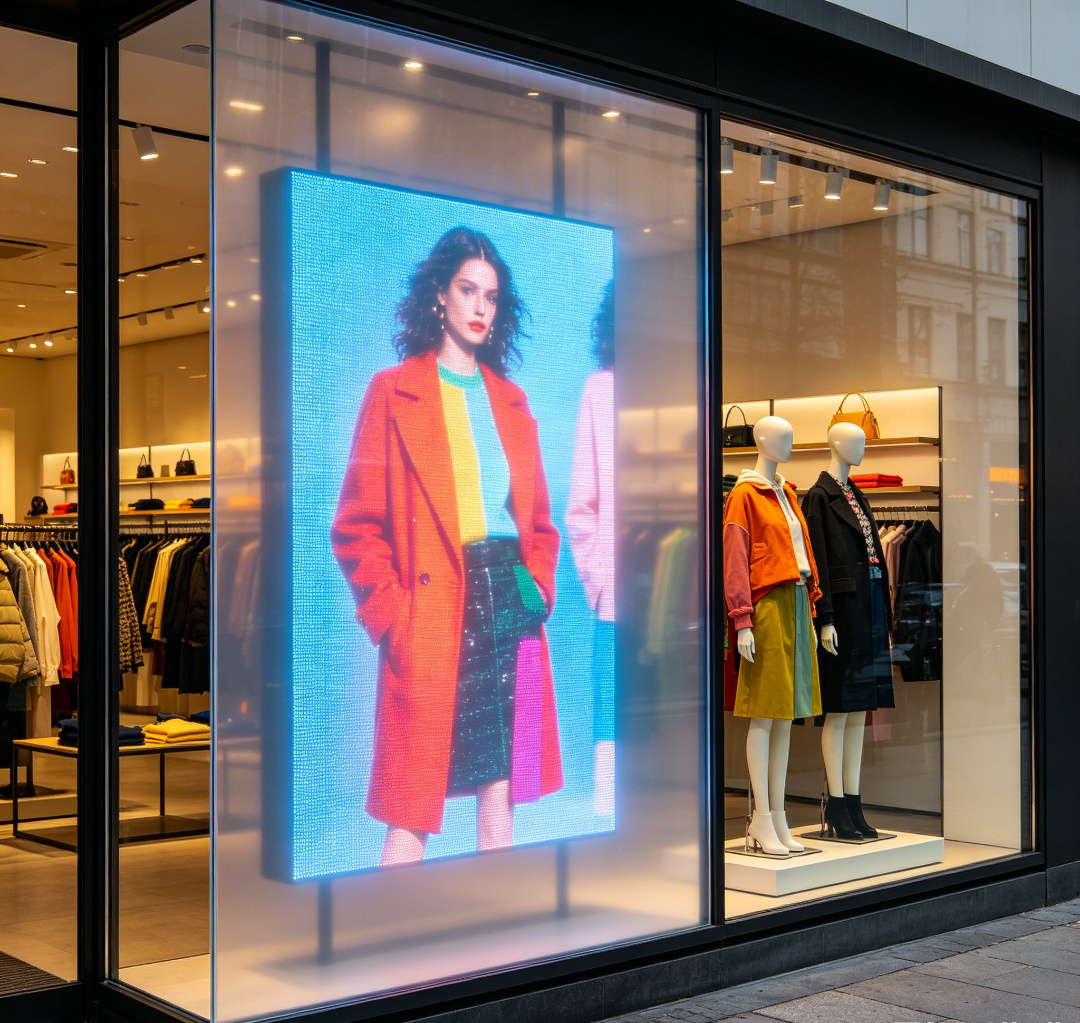 Indoor Transparent LED Film Screen | Self-Adhesive LED Film for Glass