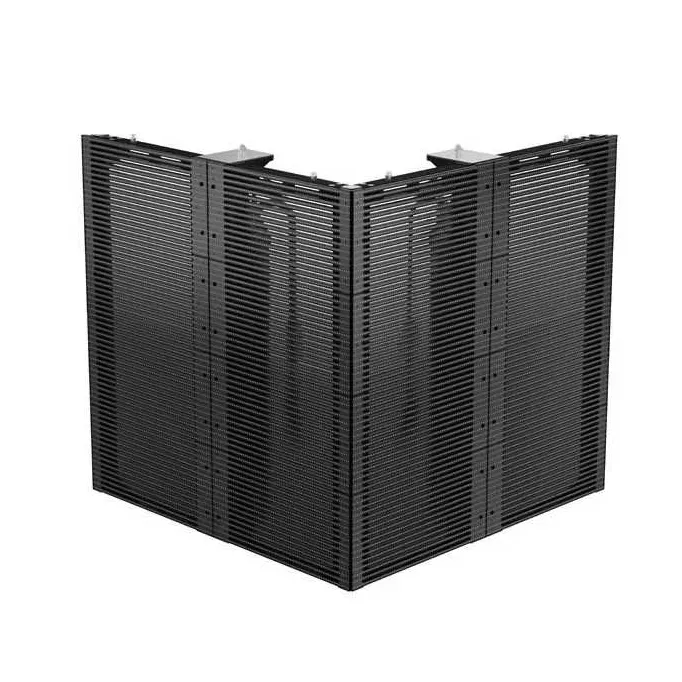 OL-CT transparent LED curtain right-angle V-shape installation