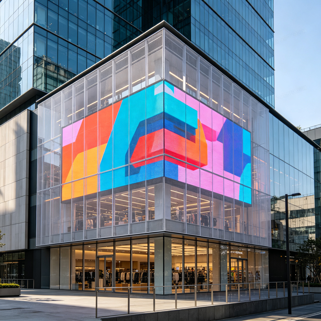 Outdoor Transparent Curtain LED Screen | OL-CT P3.9-P10.4 | ONLY LED