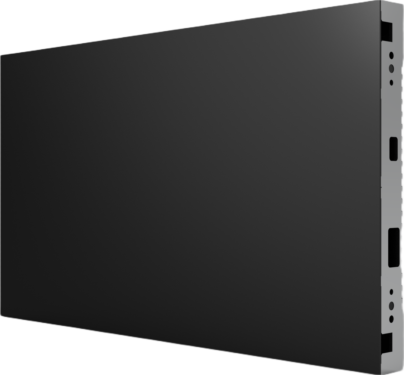 COB LED cabinet side profile showing slim 39.5mm depth — small pitch LED screen