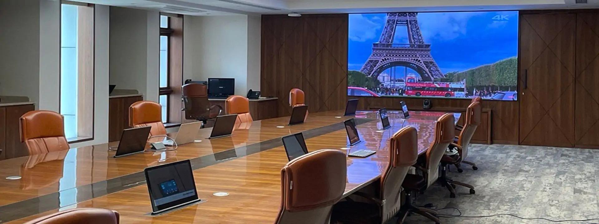 Boardroom LED video wall for presentations